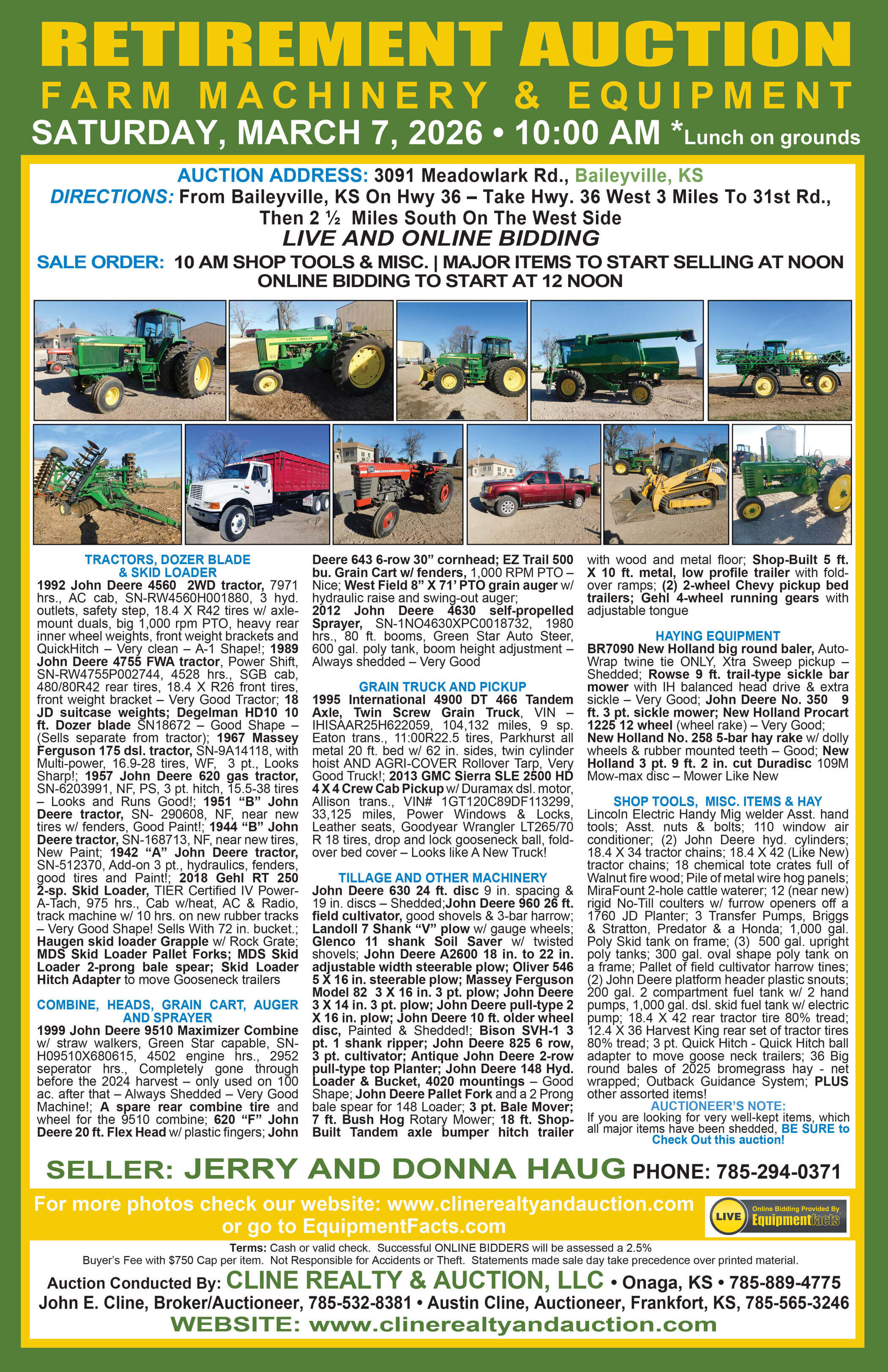 Haug Auction Sale Bill